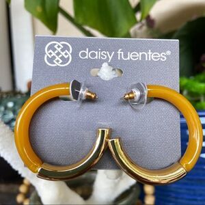 Yellow Gold Hoops Daisy Fuentes Fashion Earrings $16ea / 3 for $25